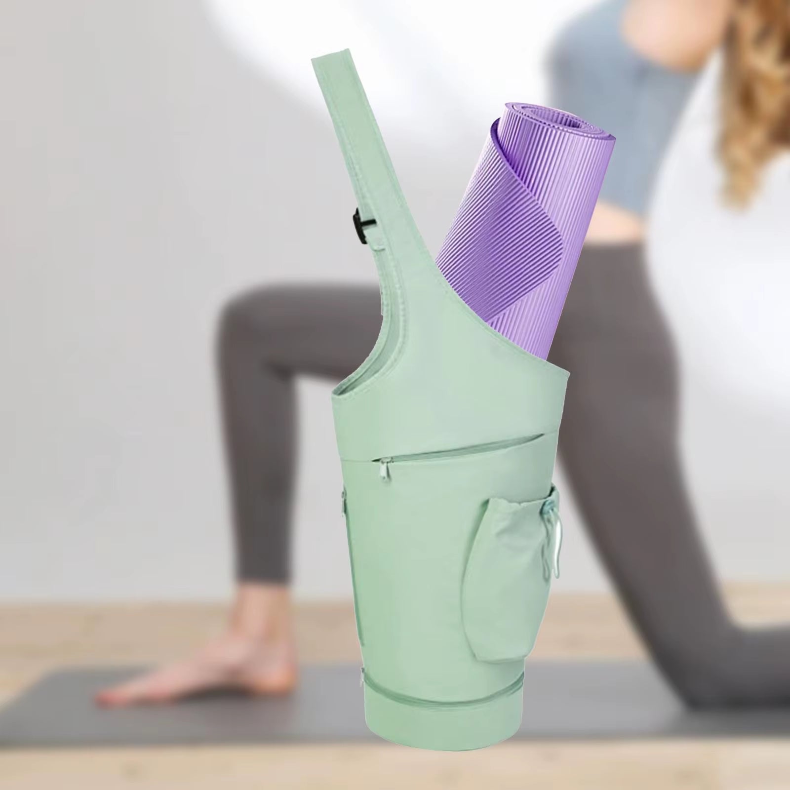 Yoga Mat Bag with Adjustable Shoulder Strap & Drawstring 