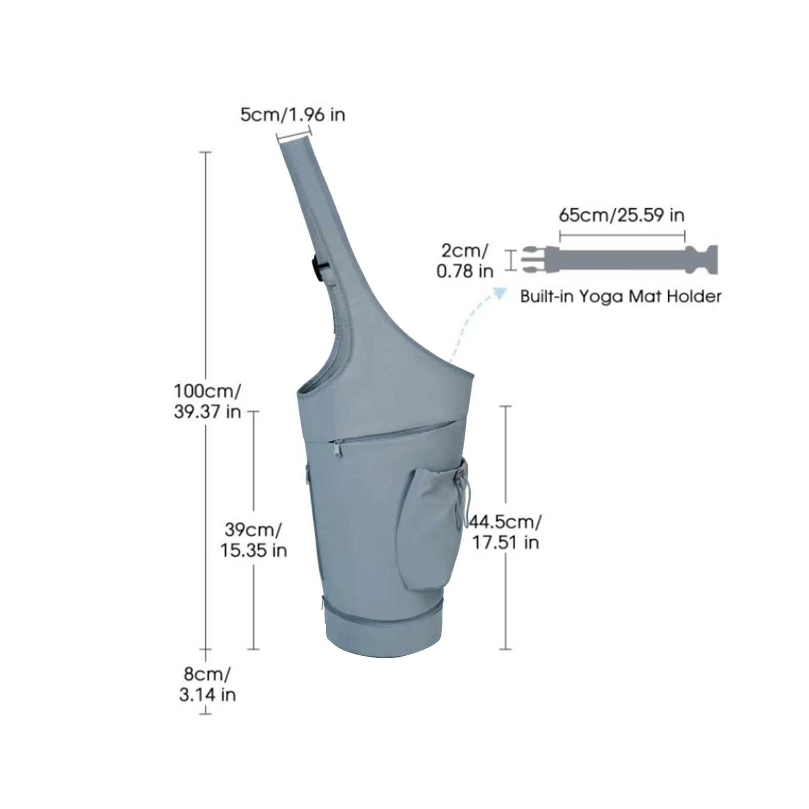 Yoga Mat Bag with Adjustable Shoulder Strap & Drawstring 