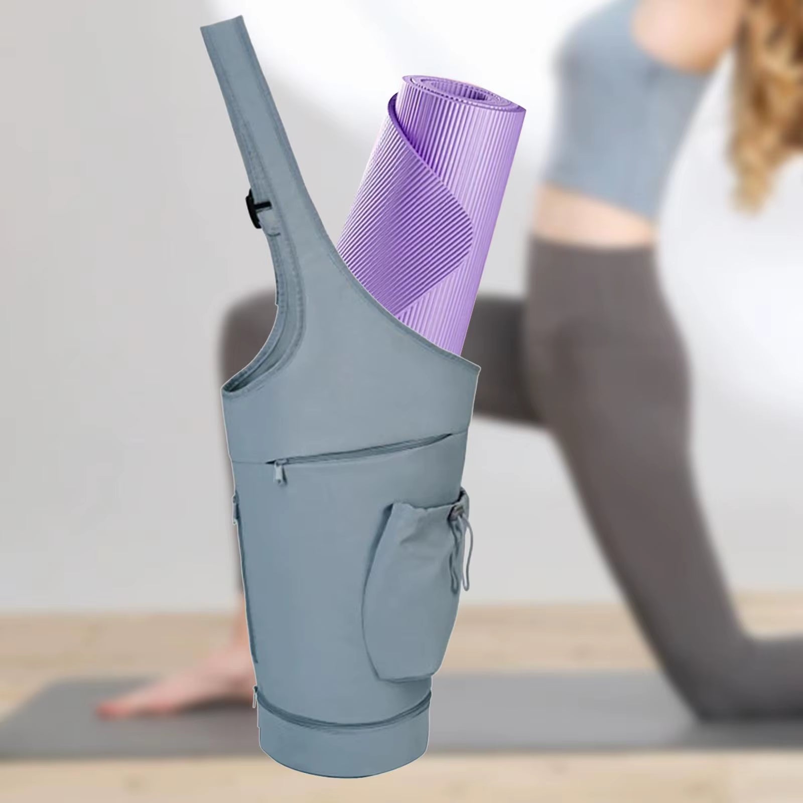 Yoga Mat Bag with Adjustable Shoulder Strap & Drawstring 