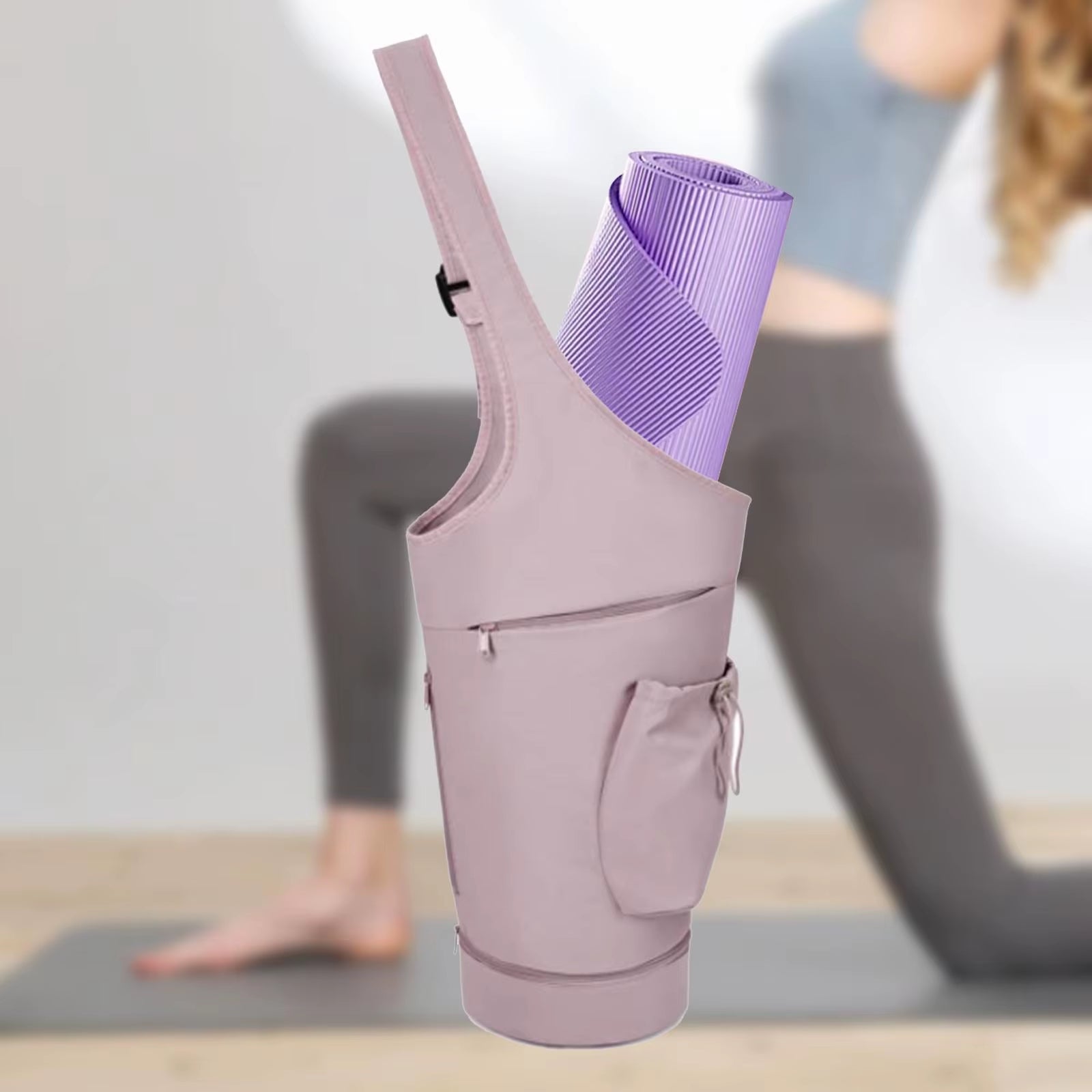 Yoga Mat Bag with Adjustable Shoulder Strap & Drawstring 