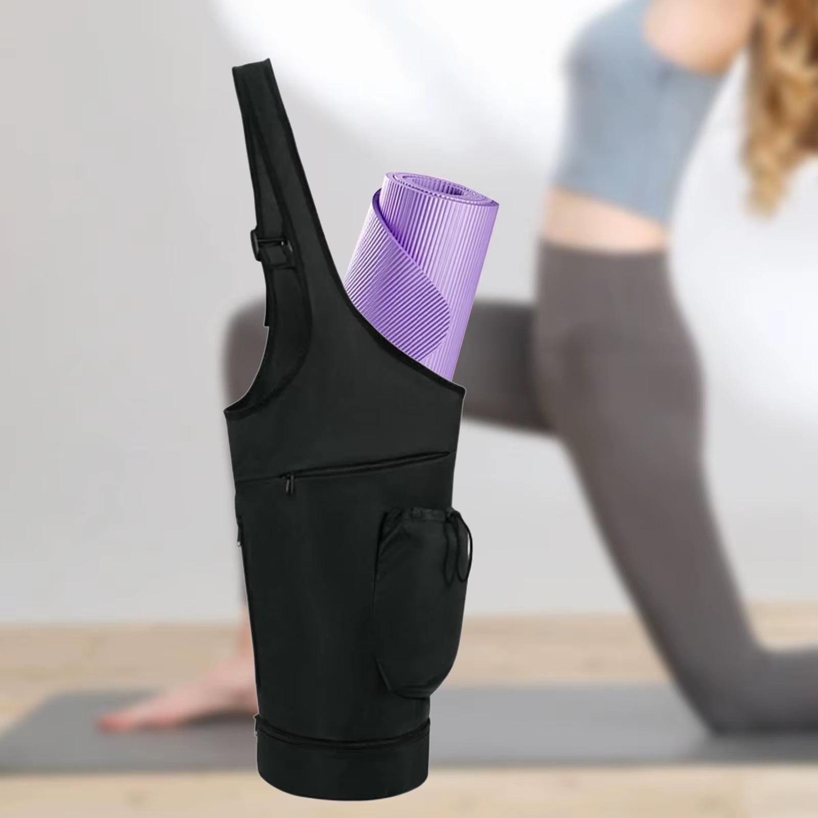 Yoga Mat Bag with Adjustable Shoulder Strap & Drawstring 
